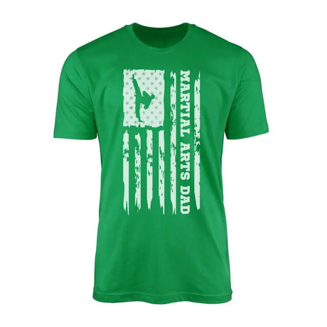Martial Arts Dad Vertical Flag on a Men's T-Shirt with a White Graphic