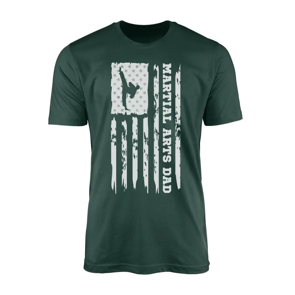 Martial Arts Dad Vertical Flag on a Men's T-Shirt with a White Graphic