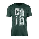 Martial Arts Dad Vertical Flag on a Men's T-Shirt with a White Graphic