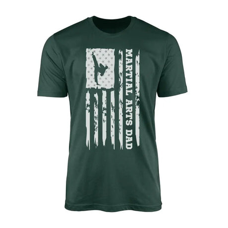 Martial Arts Dad Vertical Flag on a Men's T-Shirt with a White Graphic