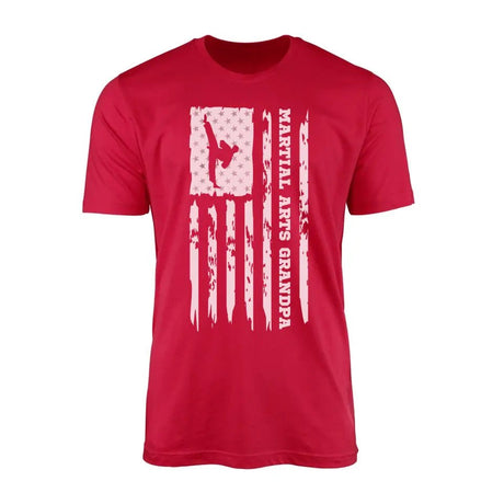 Martial Arts Grandpa Vertical Flag on a Men's T-Shirt with a White Graphic