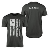 Martial Arts Dad Vertical Flag With Martial Artist Name on a Men's T-Shirt with a White Graphic