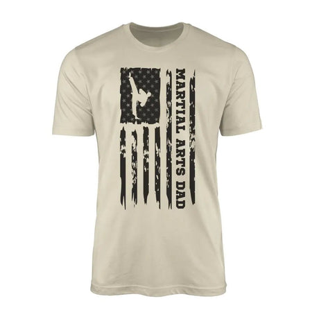 Martial Arts Dad Vertical Flag on a Men's T-Shirt with a Black Graphic