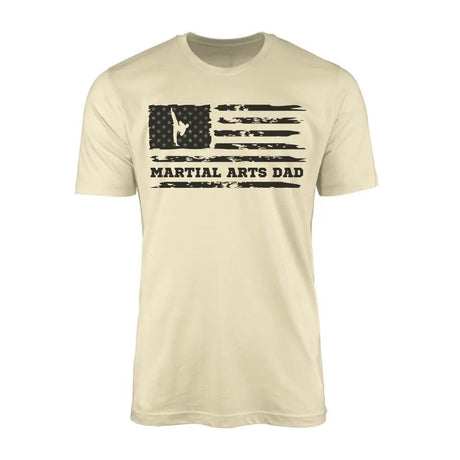 Martial Arts Dad Horizontal Flag on a Men's T-Shirt with a Black Graphic