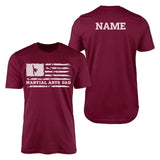 Martial Arts Dad Horizontal Flag With Martial Artist Name on a Men's T-Shirt with a White Graphic