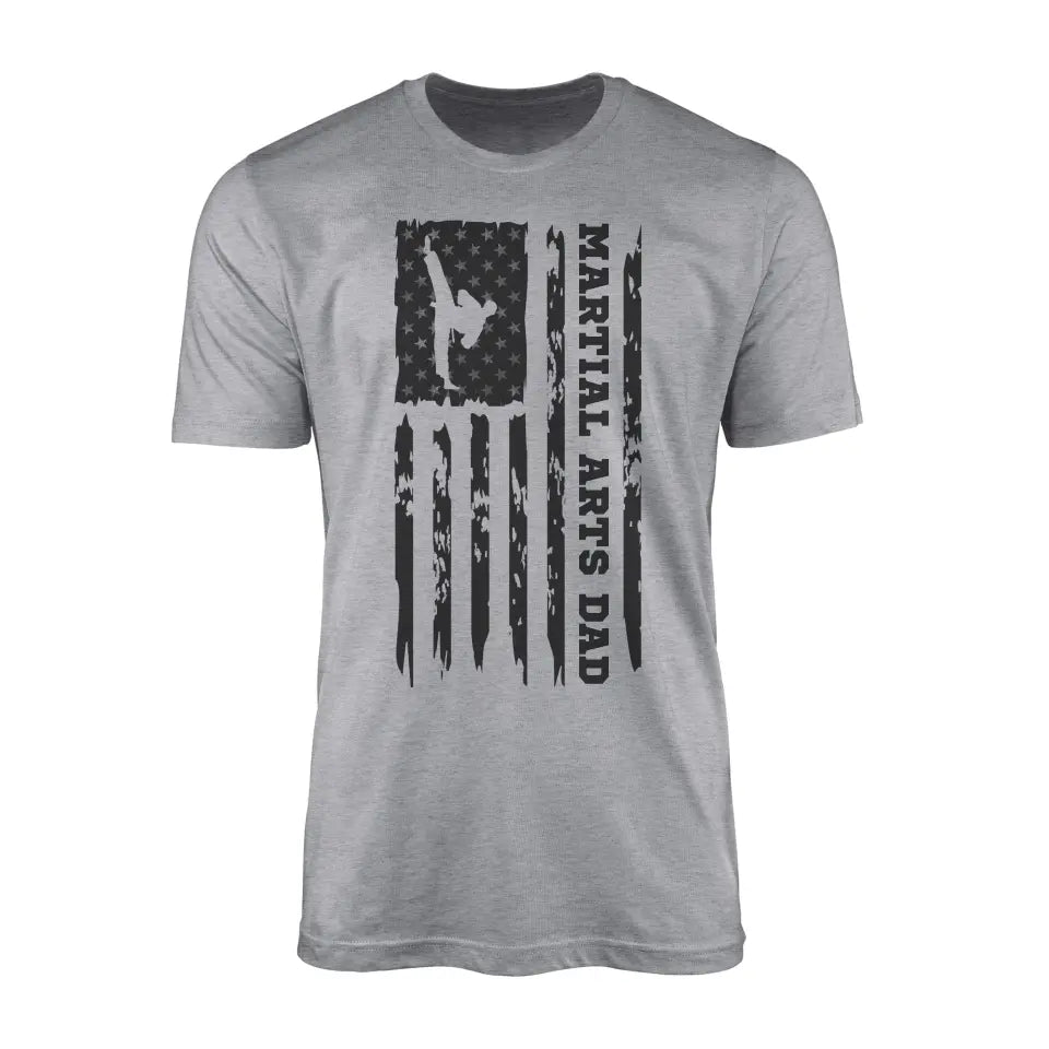 Martial Arts Dad Vertical Flag on a Men's T-Shirt with a Black Graphic