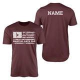 Martial Arts Dad Horizontal Flag With Martial Artist Name on a Men's T-Shirt with a White Graphic