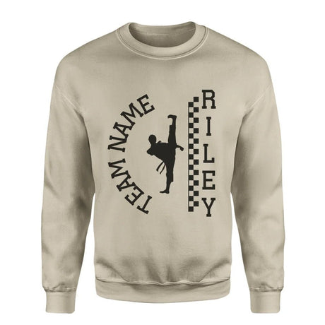 Personalized Martial Arts on a Sweatshirt With Team and Martial Artist Name on a Sweatshirt