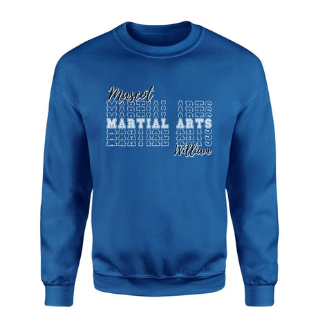 Custom Martial Arts on a Sweatshirt With Mascot and Martial Artist Name on a Sweatshirt