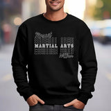 Custom Martial Arts on a Sweatshirt With Mascot and Martial Artist Name on a Sweatshirt