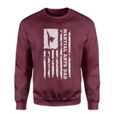 Martial Arts Dad Vertical Flag on a Sweatshirt with a White Graphic