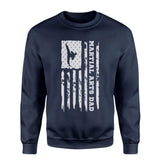 Martial Arts Dad Vertical Flag on a Sweatshirt with a White Graphic