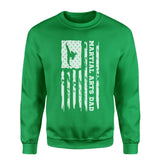Martial Arts Dad Vertical Flag on a Sweatshirt with a White Graphic