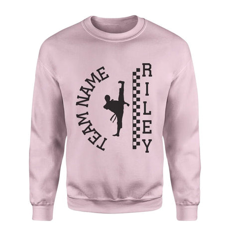 Personalized Martial Arts on a Sweatshirt With Team and Martial Artist Name on a Sweatshirt