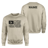 Martial Arts Mom Horizontal Flag With Martial Artist Name on a Sweatshirt with a Black Graphic