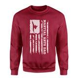 Martial Arts Dad Vertical Flag on a Sweatshirt with a White Graphic