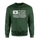 Martial Arts Mom Horizontal Flag on a Sweatshirt with a White Graphic