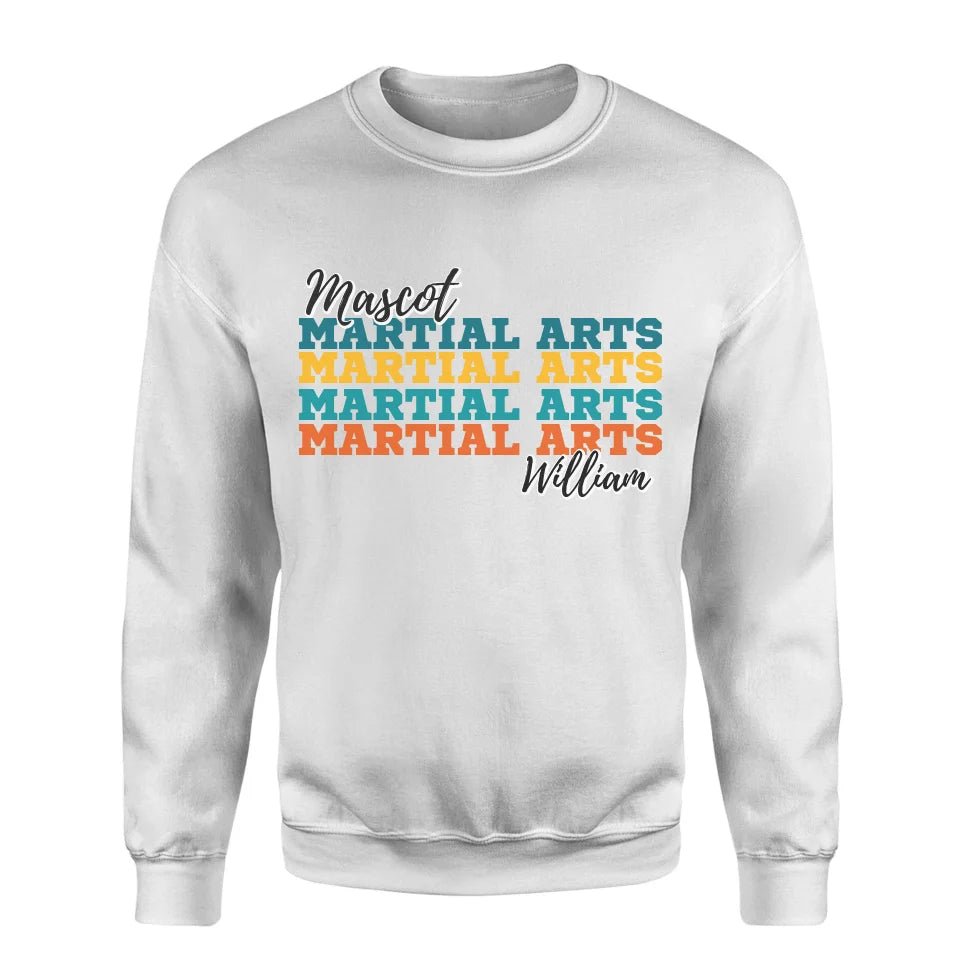 Personalized Martial Arts Martial Arts Martial Arts on a Sweatshirt With Mascot and Martial Artist Name on a Sweatshirt