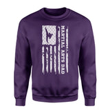Martial Arts Dad Vertical Flag on a Sweatshirt with a White Graphic