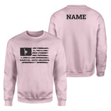 Martial Arts Grandpa Horizontal Flag With Martial Artist Name on a Sweatshirt with a Black Graphic