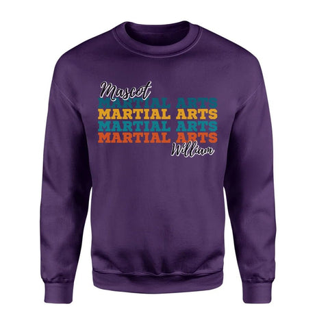 Personalized Martial Arts Martial Arts Martial Arts on a Sweatshirt With Mascot and Martial Artist Name on a Sweatshirt