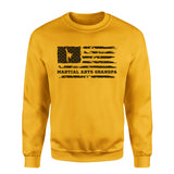 Martial Arts Grandpa Horizontal Flag on a Sweatshirt with a Black Graphic