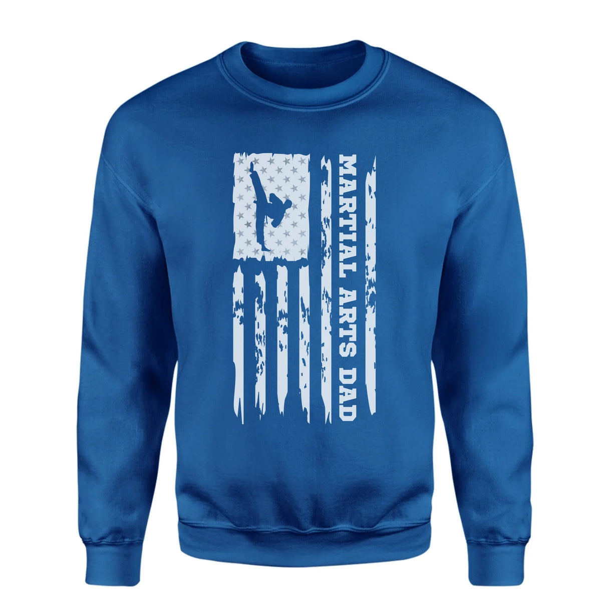 Martial Arts Dad Vertical Flag on a Sweatshirt with a White Graphic