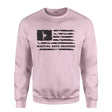 Martial Arts Grandma Horizontal Flag on a Sweatshirt with a Black Graphic