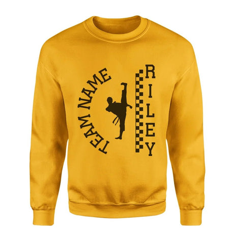 Personalized Martial Arts on a Sweatshirt With Team and Martial Artist Name on a Sweatshirt