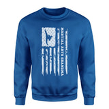 Martial Arts Grandma Vertical Flag on a Sweatshirt with a White Graphic