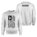 Martial Arts Dad Vertical Flag With Martial Artist Name on a Sweatshirt with a Black Graphic