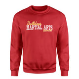 Custom Martial Arts Mascot and Martial Artist Name on a Sweatshirt with a White Graphic