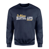 Custom Martial Arts Mascot and Martial Artist Name on a Sweatshirt with a White Graphic