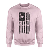 Martial Arts Grandma Vertical Flag on a Sweatshirt with a Black Graphic