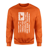 Martial Arts Dad Vertical Flag on a Sweatshirt with a White Graphic