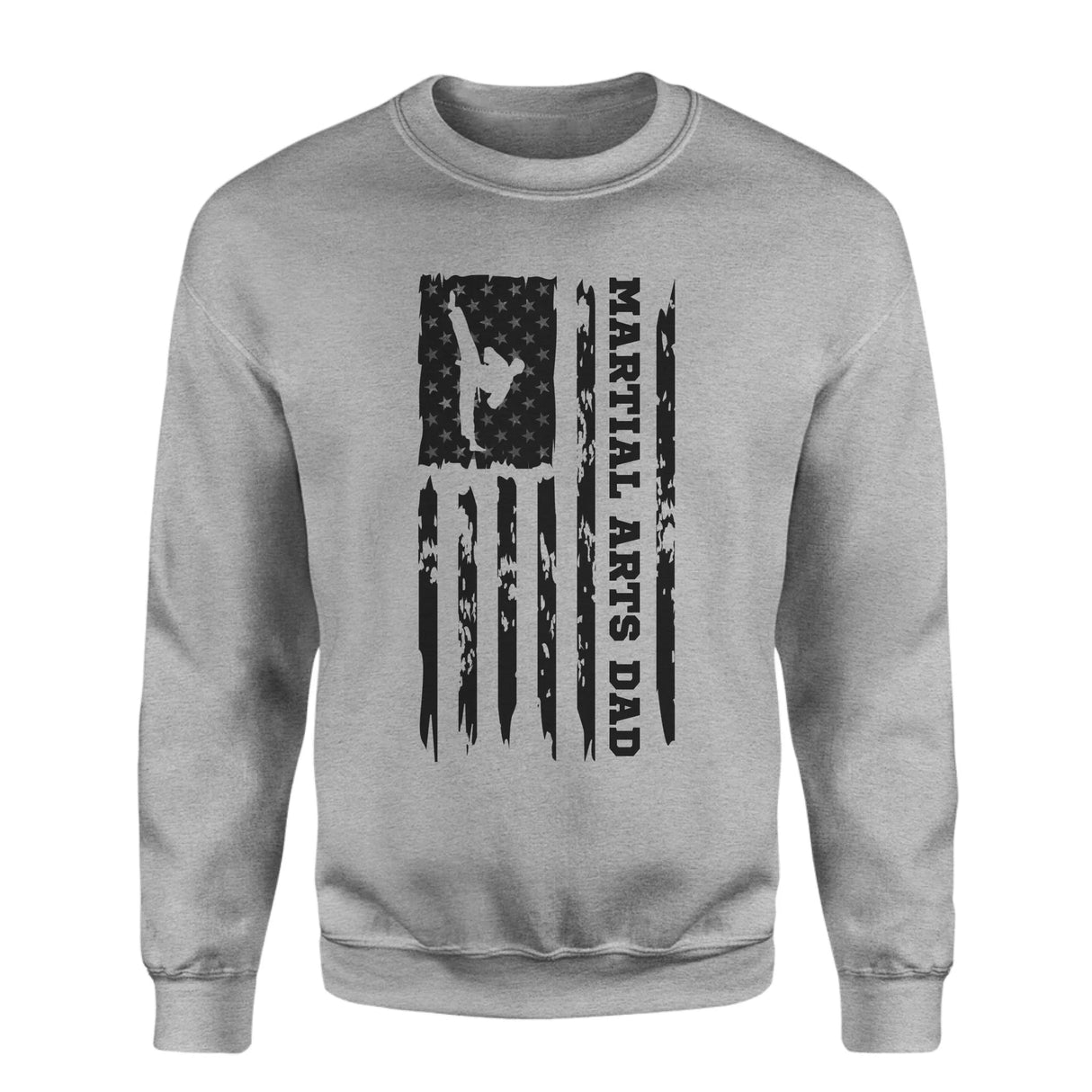 Martial Arts Dad Vertical Flag on a Sweatshirt with a Black Graphic