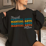 Personalized Martial Arts Martial Arts Martial Arts on a Sweatshirt With Mascot and Martial Artist Name on a Sweatshirt