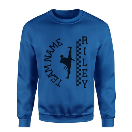 Personalized Martial Arts on a Sweatshirt With Team and Martial Artist Name on a Sweatshirt