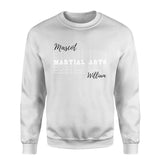 Custom Martial Arts on a Sweatshirt With Mascot and Martial Artist Name on a Sweatshirt