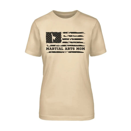 Martial Arts Mom Horizontal Flag on a Unisex T-Shirt with a Black Graphic