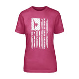 Martial Arts Grandma Vertical Flag on a Unisex T-Shirt with a White Graphic
