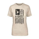 Martial Arts Grandma Vertical Flag on a Unisex T-Shirt with a Black Graphic