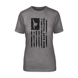 Martial Arts Mom Vertical Flag on a Unisex T-Shirt with a Black Graphic