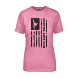 Martial Arts Mom Vertical Flag on a Unisex T-Shirt with a Black Graphic