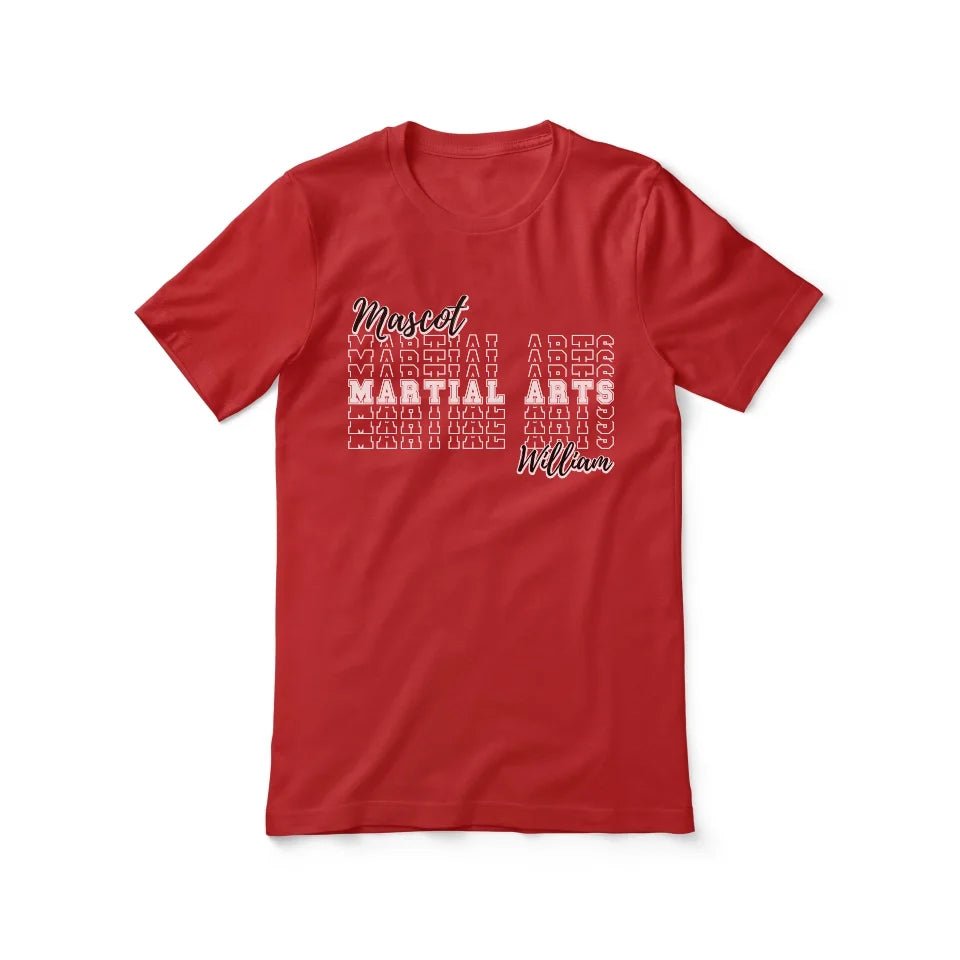 Custom Martial Arts Shirt With Mascot and Martial Artist Name on a Unisex T-Shirt