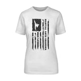 Martial Arts Grandma Vertical Flag on a Unisex T-Shirt with a Black Graphic