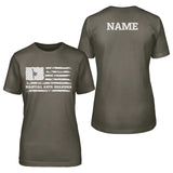 Martial Arts Grandma Horizontal Flag With Martial Artist Name on a Unisex T-Shirt with a White Graphic