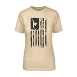 Martial Arts Grandma Vertical Flag on a Unisex T-Shirt with a Black Graphic