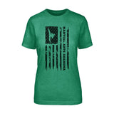 Martial Arts Grandma Vertical Flag on a Unisex T-Shirt with a Black Graphic