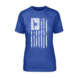 Martial Arts Grandma Vertical Flag on a Unisex T-Shirt with a White Graphic